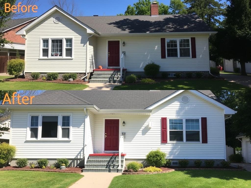 Exterior painting services showing a beautifully painted home with perfect trim work