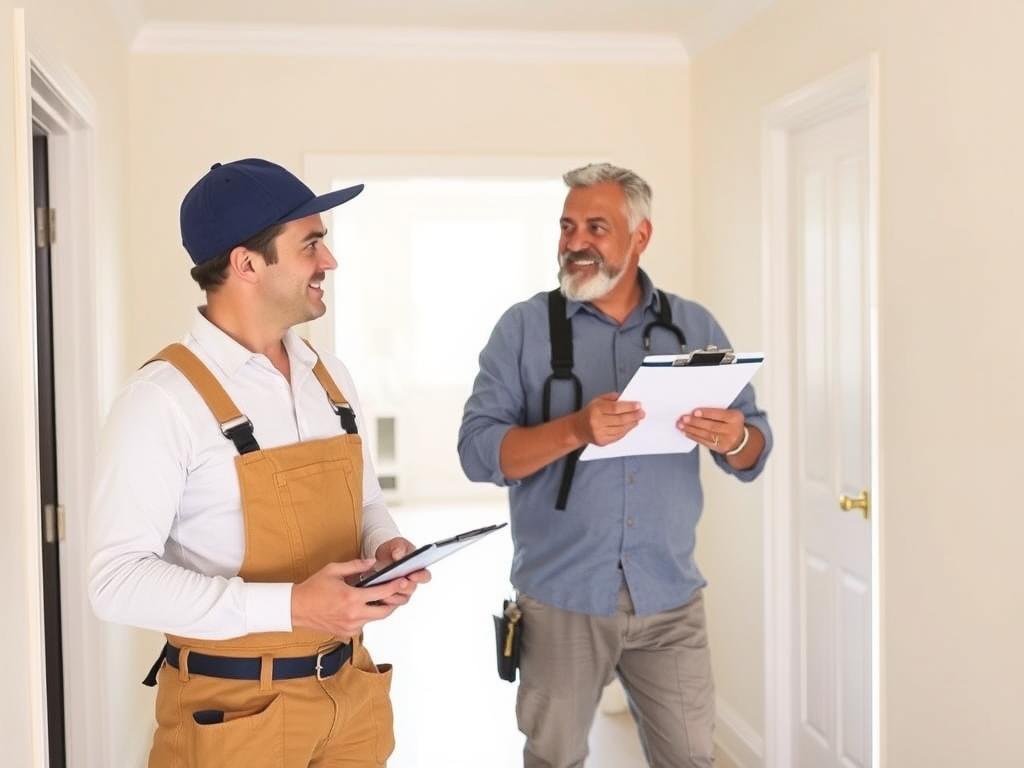 Final walkthrough with customer after painting services completion