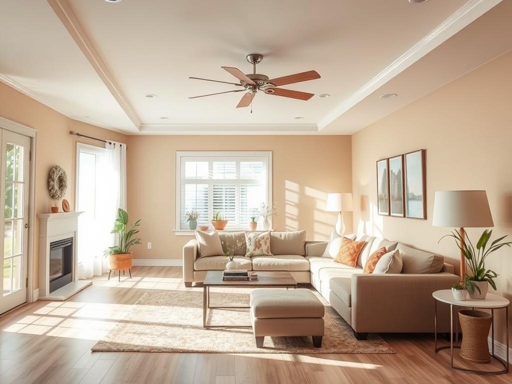 Professional interior painting services showing a freshly painted living room with smooth, even finish