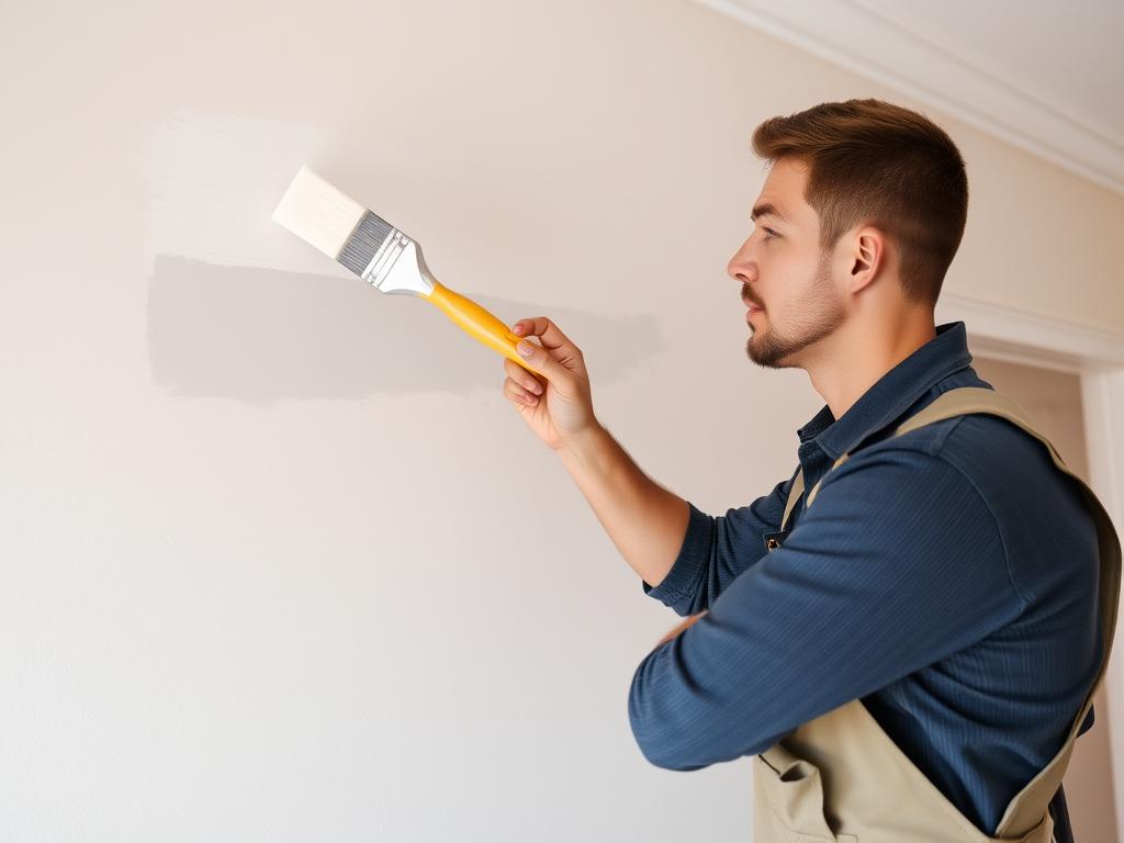 Professional painter applying paint with precision and skill
