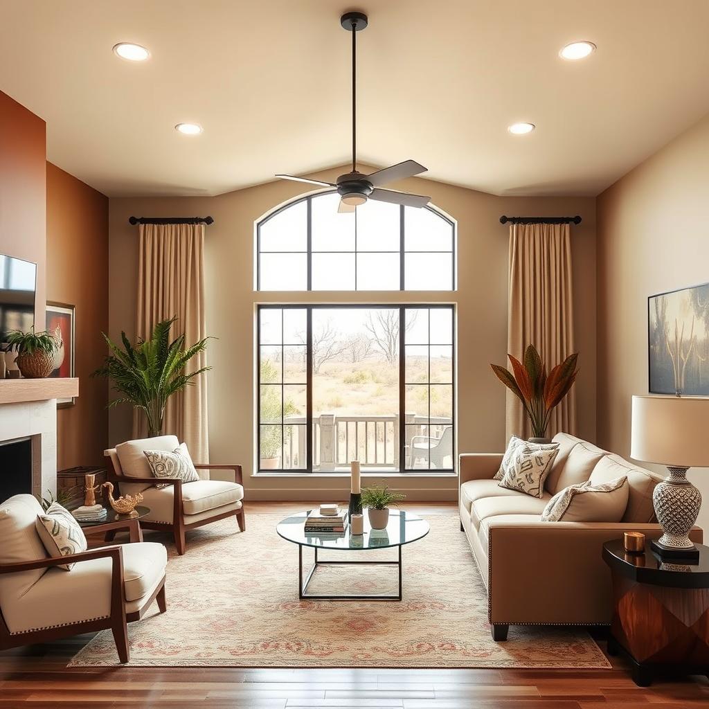 Texas living room with warm neutral paint colors