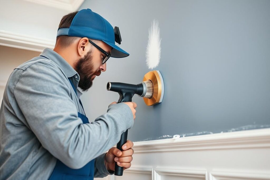 Specialty paint finish being applied in an Alvin, Texas home interior Specialty paint finish being applied in an Alvin, Texas home interior