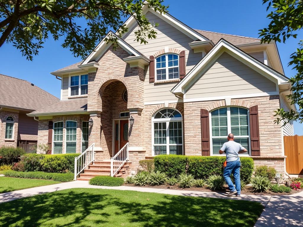 Exterior residential painting of a League City home with fresh paint