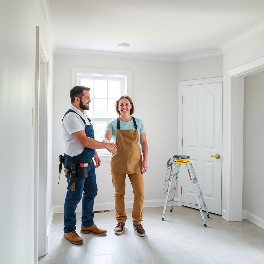 Final walkthrough of residential painting project