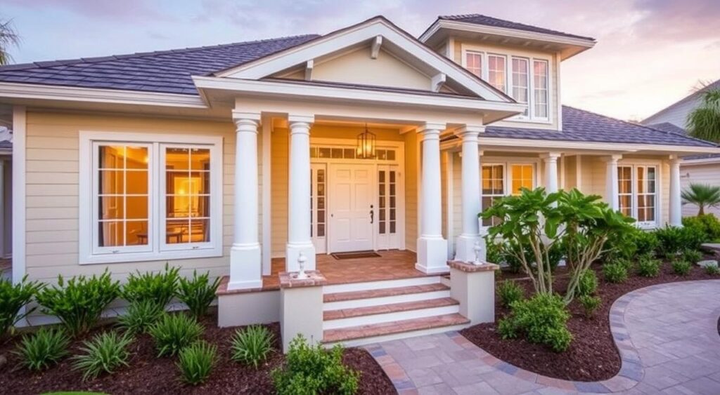 Beautiful coastal home in Galveston County with weather-resistant paint Beautiful coastal home in Galveston County with weather-resistant paint