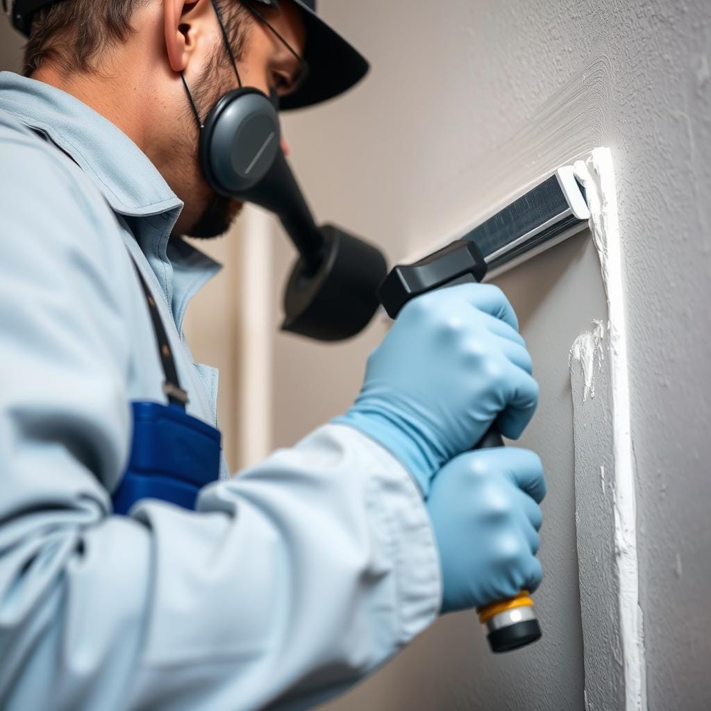 Professional painter applying paint with precision in Galveston County